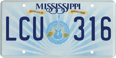 MS license plate LCU316