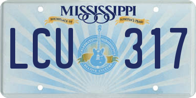 MS license plate LCU317