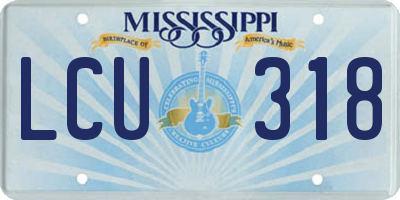 MS license plate LCU318