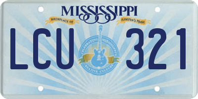 MS license plate LCU321