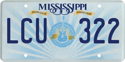 MS license plate LCU322