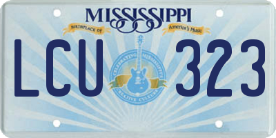 MS license plate LCU323