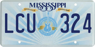 MS license plate LCU324
