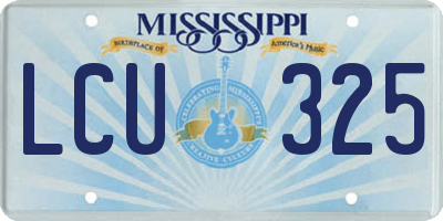 MS license plate LCU325