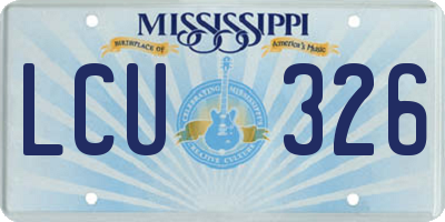 MS license plate LCU326