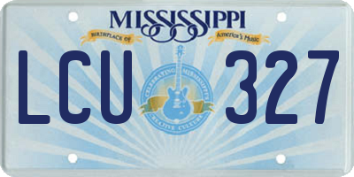 MS license plate LCU327