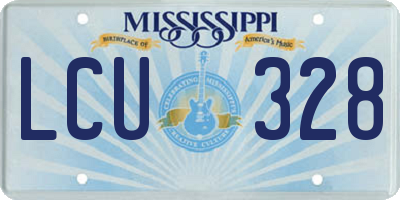 MS license plate LCU328