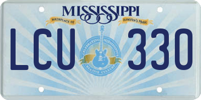 MS license plate LCU330