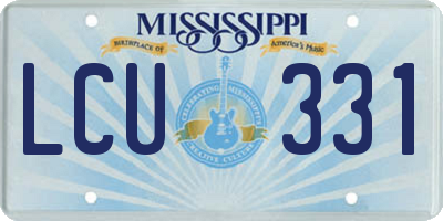 MS license plate LCU331