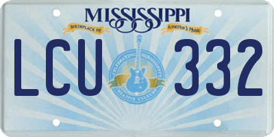 MS license plate LCU332