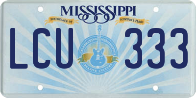 MS license plate LCU333