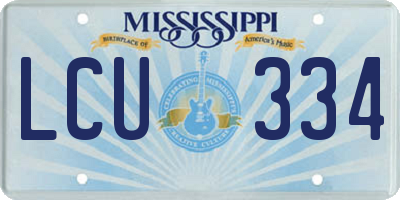 MS license plate LCU334