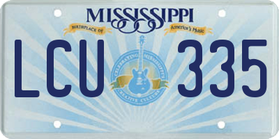 MS license plate LCU335