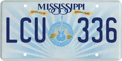 MS license plate LCU336