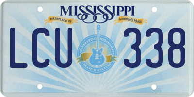 MS license plate LCU338