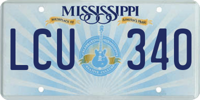 MS license plate LCU340