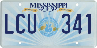 MS license plate LCU341