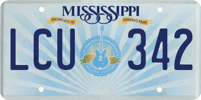 MS license plate LCU342