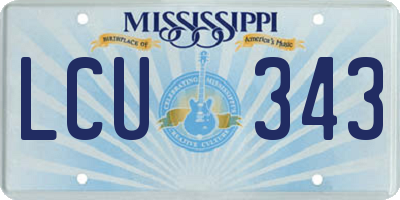 MS license plate LCU343