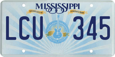 MS license plate LCU345