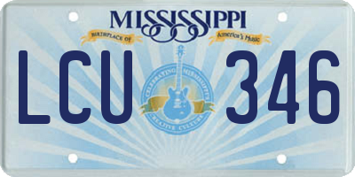 MS license plate LCU346