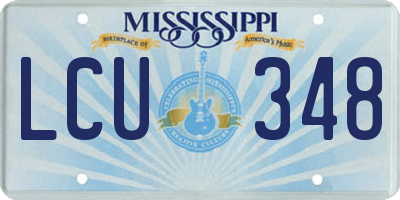 MS license plate LCU348