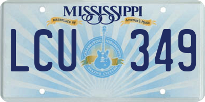 MS license plate LCU349