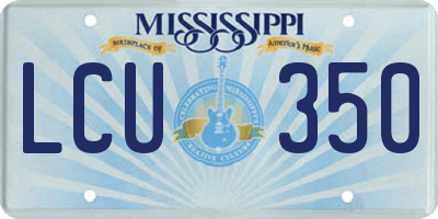 MS license plate LCU350