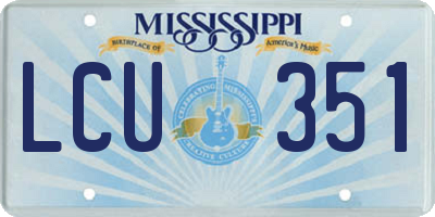 MS license plate LCU351
