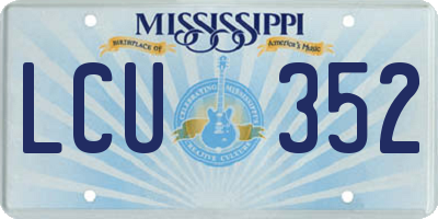 MS license plate LCU352