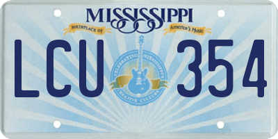 MS license plate LCU354