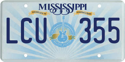 MS license plate LCU355