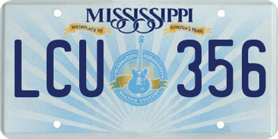 MS license plate LCU356