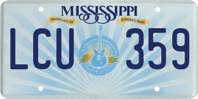 MS license plate LCU359