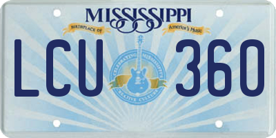 MS license plate LCU360