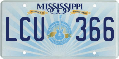 MS license plate LCU366