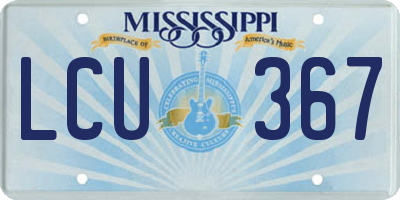 MS license plate LCU367
