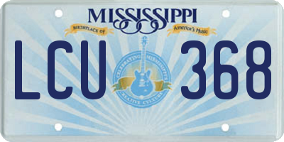 MS license plate LCU368