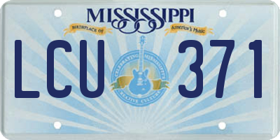 MS license plate LCU371