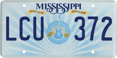 MS license plate LCU372