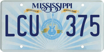 MS license plate LCU375
