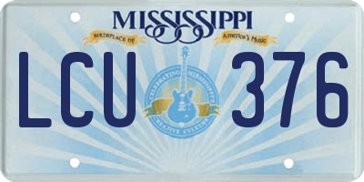 MS license plate LCU376