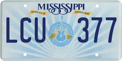 MS license plate LCU377