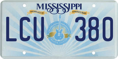 MS license plate LCU380