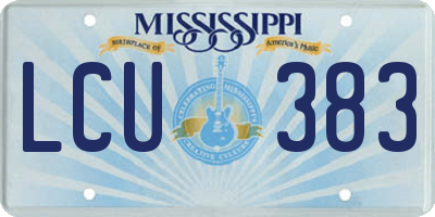 MS license plate LCU383