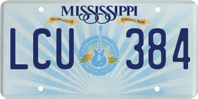 MS license plate LCU384