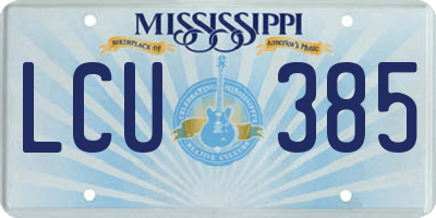 MS license plate LCU385