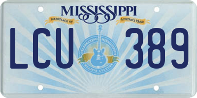 MS license plate LCU389