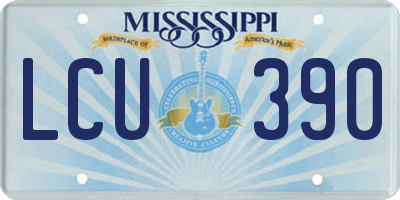MS license plate LCU390
