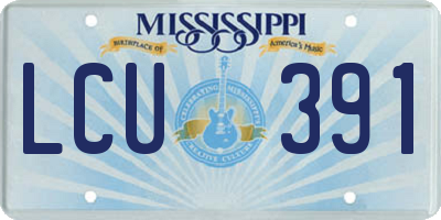 MS license plate LCU391